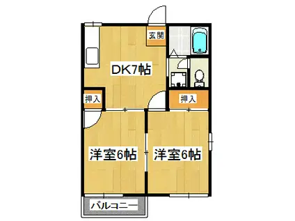 コーポ野村(2DK/1階)の間取り写真