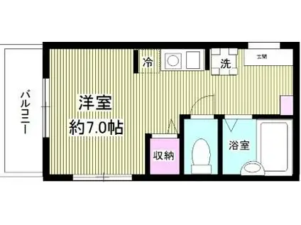 EMIXIA(ワンルーム/2階)の間取り写真