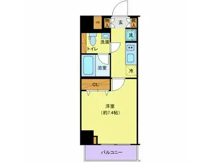 プレール・ドゥーク木場駅前(1K/10階)の間取り写真