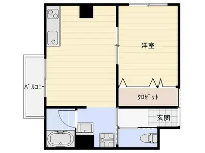 リ・ポーズ21(1DK/7階)の間取り写真