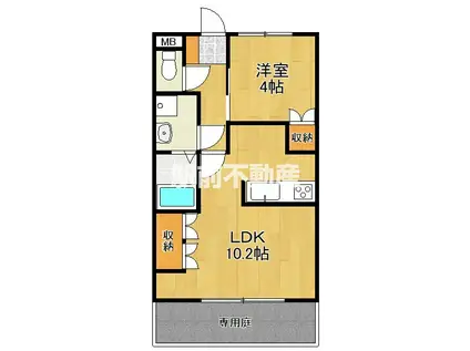 アーバンヴィレッジA(1LDK/1階)の間取り写真