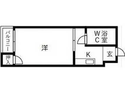 エルパラッツォ玉出(1K/2階)の間取り写真