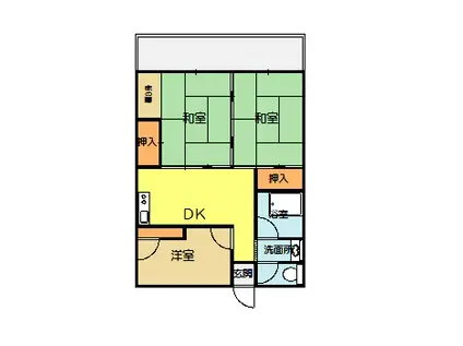 メゾン有泉(3DK/2階)の間取り写真