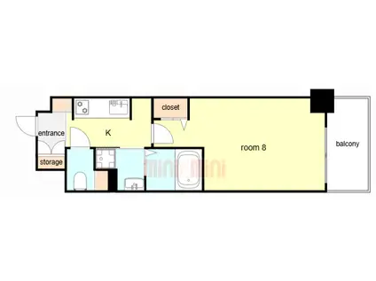 ブランシエスタ明石(1K/3階)の間取り写真