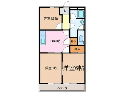 オプティカル(3DK/2階)の間取り写真