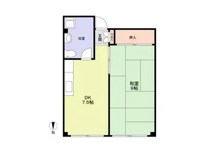 貴志ビル(1DK/4階)の間取り写真