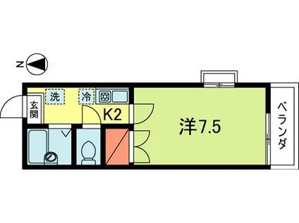 アスターハイム新高円寺(1K/2階)の間取り写真