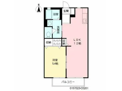 メゾン大石C(1LDK/2階)の間取り写真