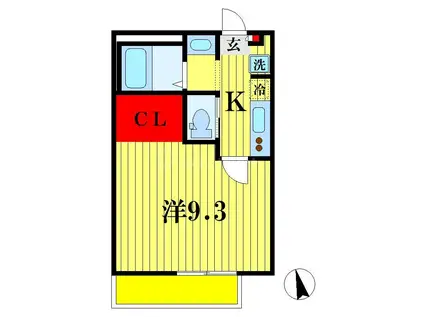 キャメル八潮8(1K/1階)の間取り写真