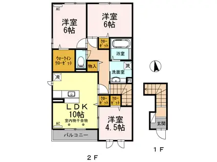 ルミエール ド エスポワール Ⅲ(3LDK/2階)の間取り写真