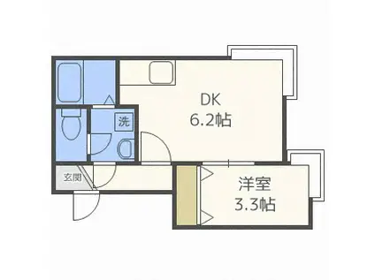 アールズコート(1DK/2階)の間取り写真