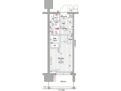ガーラ・プレシャス渋谷(1K/5階)の間取り写真