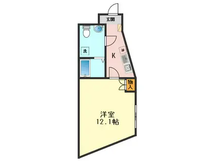 スカイラシクラス小岩(1K/3階)の間取り写真