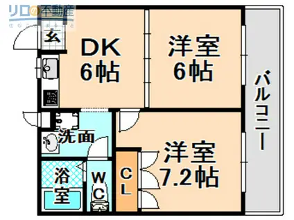 DOUZE中野北(2DK/2階)の間取り写真