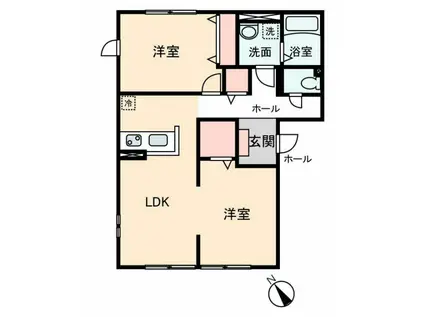 ルミエールI(2LDK/2階)の間取り写真