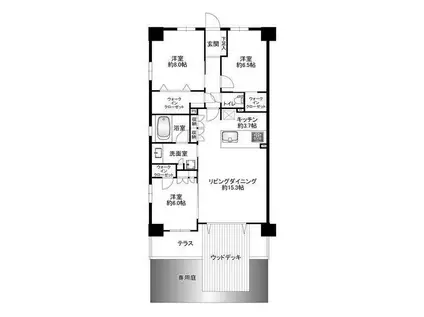 ヴェレーナ鎌倉深沢(3LDK/1階)の間取り写真