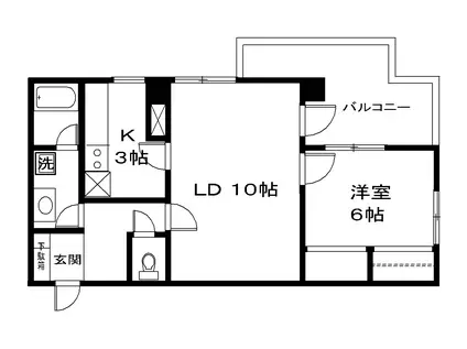 グランドメゾン加賀町(1LDK/3階)の間取り写真