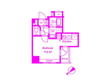 アヴァンツァーレ元町(ワンルーム/5階)の間取り写真