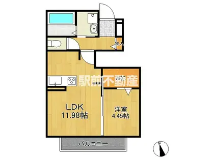 カーサ・デル・スール(1LDK/1階)の間取り写真