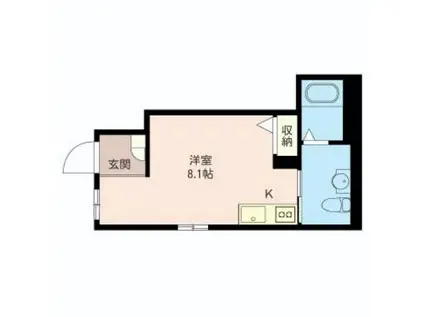パーク戸山(ワンルーム/1階)の間取り写真