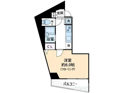 トーシンフェニックス目黒碑文谷(1K/6階)の間取り写真