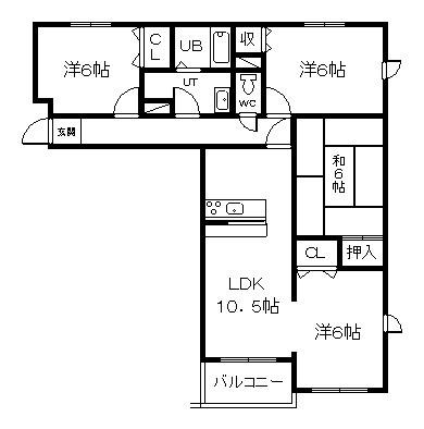シャンノール神居(4LDK/3階)の間取り写真