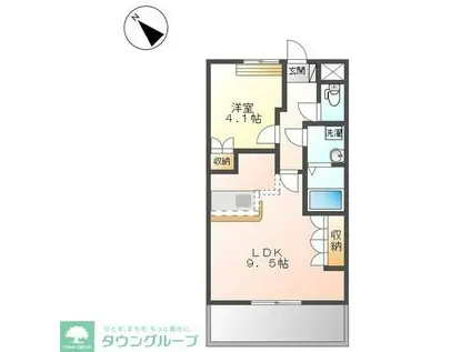 キャトルセゾン(1LDK/2階)の間取り写真