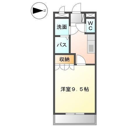 メルヴェーユ宮崎(1K/2階)の間取り写真