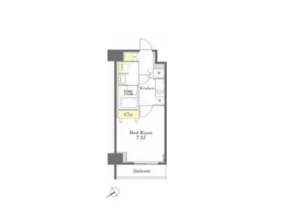 DIMUS勝どき(1K/5階)の間取り写真