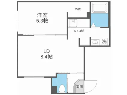 パティーナ南澄川(1LDK/1階)の間取り写真