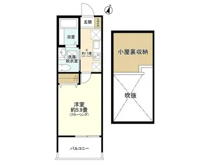 AKIRAGARDENI(1K/2階)の間取り写真