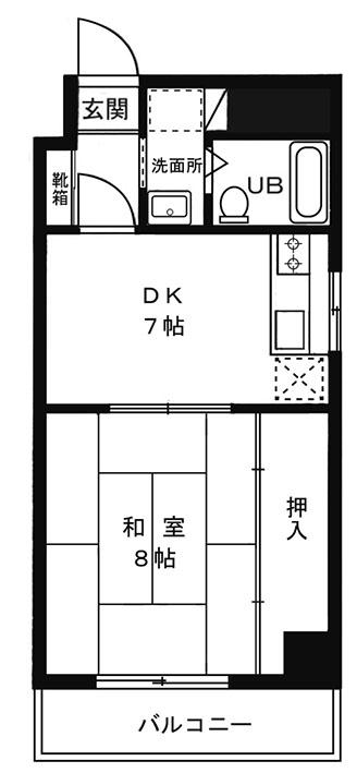 音羽ブリックス(1DK/4階)の間取り写真