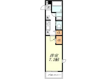 グリーングレイス(1K/1階)の間取り写真