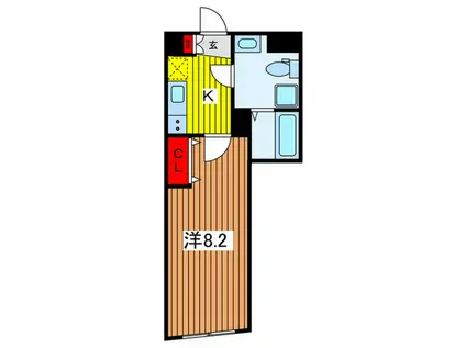 FEELCOMFORT 板橋仲宿(1K/1階)の間取り写真