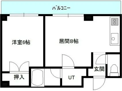 すまいーるLARA(1DK/2階)の間取り写真