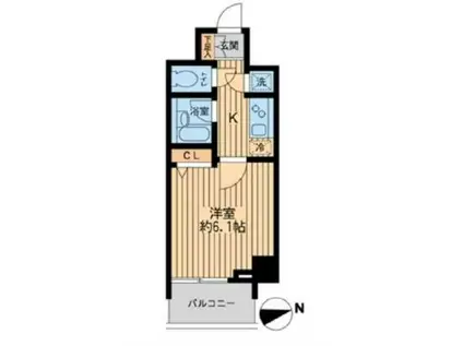 HF早稲田レジデンスII(1K/8階)の間取り写真