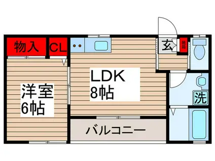 アズール(1LDK/1階)の間取り写真