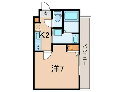 フローレンス魚崎北町II番館(1K/2階)の間取り写真