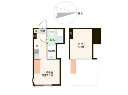 ル・リヴァージュ中川(ワンルーム/1階)の間取り写真