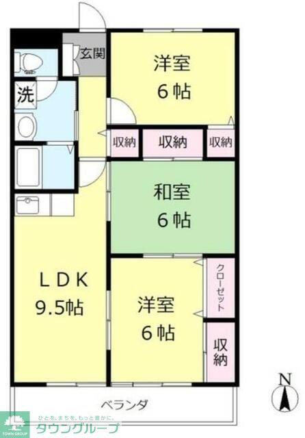 ファミリーピア越谷(3LDK/1階)の間取り写真