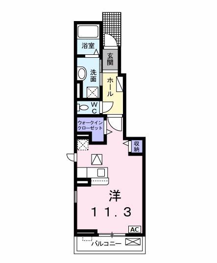 REDIA(ワンルーム/1階)の間取り写真