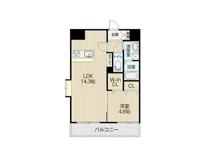 GRANDIA白川公園(1LDK/5階)の間取り写真