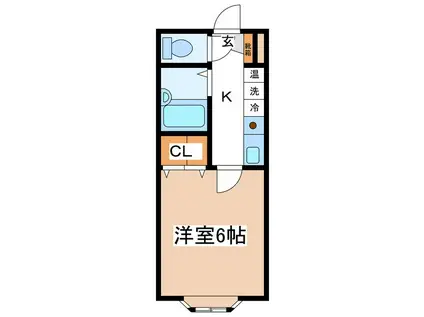 アパーテル南石堂D棟(1K/4階)の間取り写真
