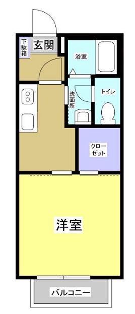 グレース西山(1K/2階)の間取り写真