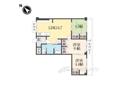 ファミール守山(3LDK/1階)の間取り写真