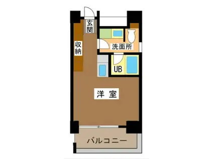 マリンベルコート(ワンルーム/9階)の間取り写真