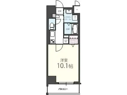 UPWARD(1K/9階)の間取り写真