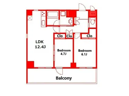 RALLY´S(2LDK/9階)の間取り写真