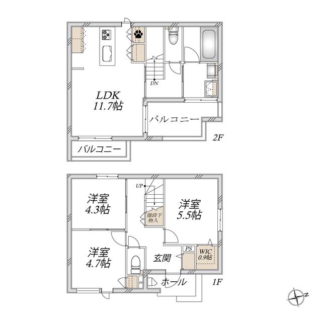 WITH(3LDK/1階)の間取り写真
