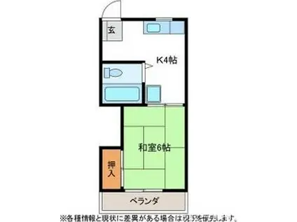 メゾンカトー(1K/1階)の間取り写真